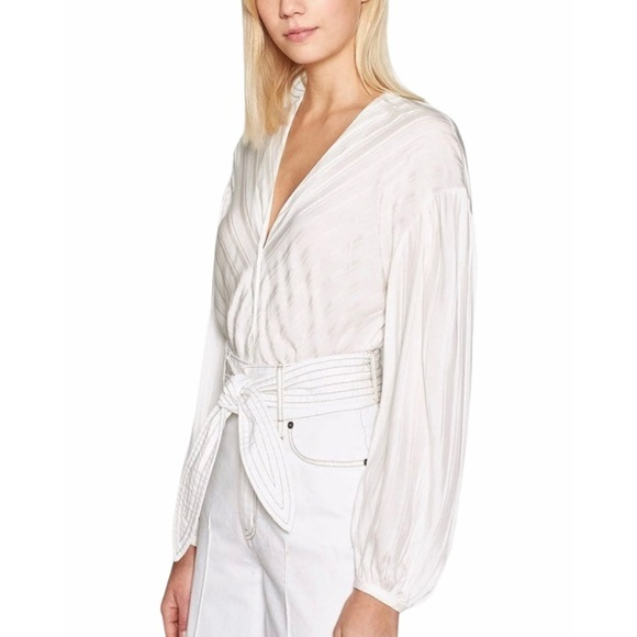 Nwt Joie Cadmar White Button Down Blouse Size Medium